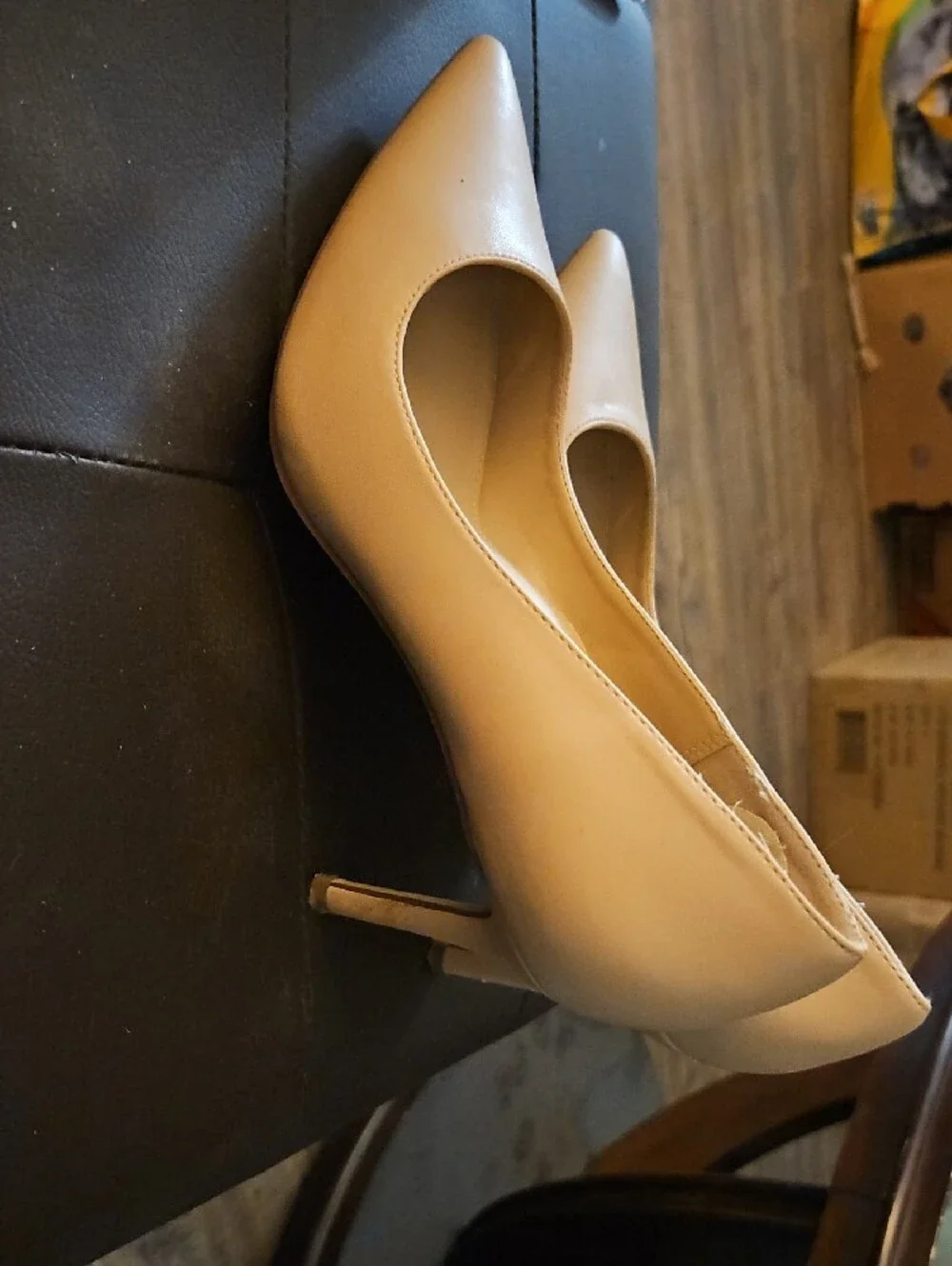 JustFab Nude Pointed-Toe Stiletto Pumps